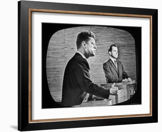 2nd Televised Debate Between Richard M. Nixon and John F. Kennedy-Paul Schutzer-Framed Photographic Print