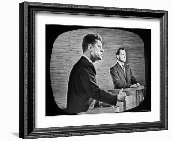 2nd Televised Debate Between Richard M. Nixon and John F. Kennedy-Paul Schutzer-Framed Photographic Print