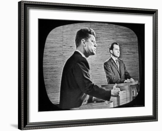 2nd Televised Debate Between Richard M. Nixon and John F. Kennedy-Paul Schutzer-Framed Photographic Print