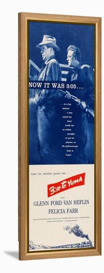 3:10 TO YUMA, l-r: Glenn Ford, Van Heflin on insert poster art, 1957.-null-Framed Stretched Canvas