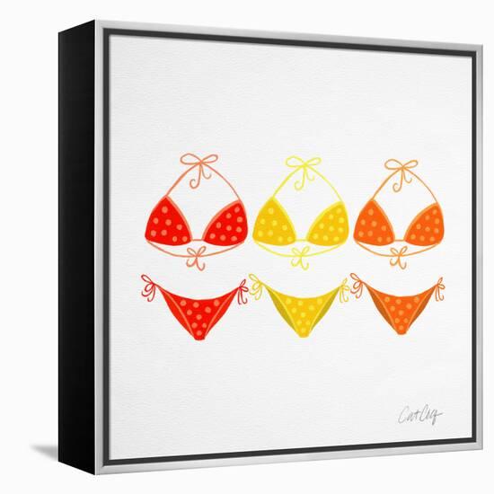 3 Bikini Orange-Cat Coquillette-Framed Stretched Canvas