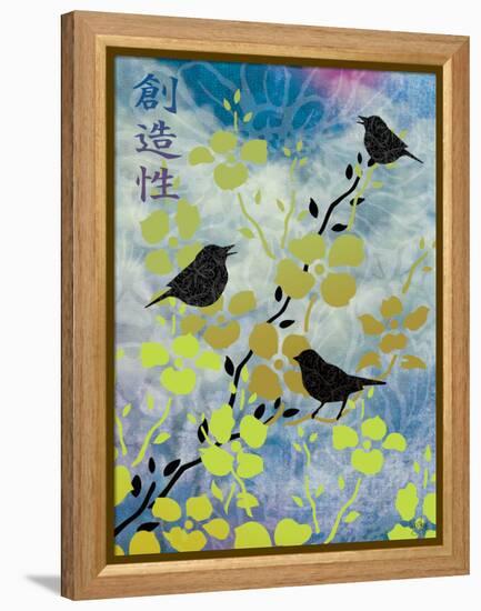 3 Birds Asian Nights-Bee Sturgis-Framed Stretched Canvas