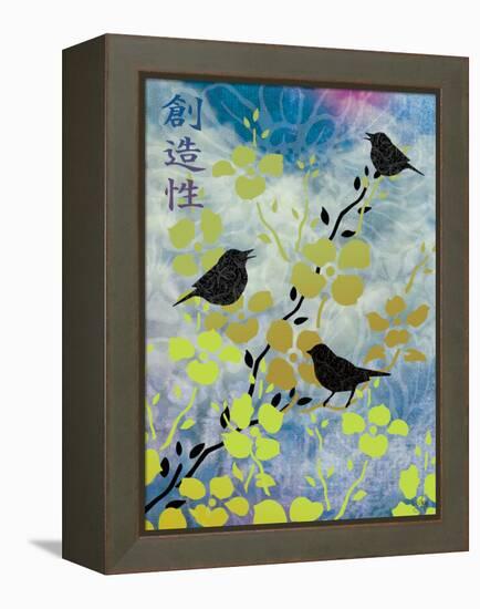 3 Birds Asian Nights-Bee Sturgis-Framed Stretched Canvas