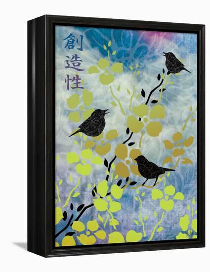 3 Birds Asian Nights-Bee Sturgis-Framed Stretched Canvas