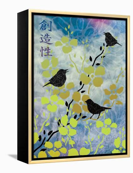 3 Birds Asian Nights-Bee Sturgis-Framed Stretched Canvas