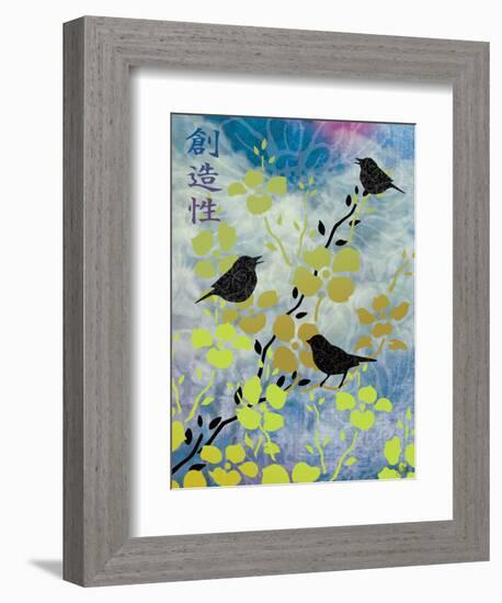 3 Birds Asian Nights-Bee Sturgis-Framed Art Print