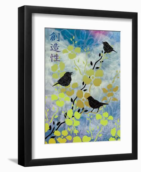 3 Birds Asian Nights-Bee Sturgis-Framed Art Print