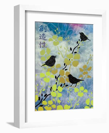 3 Birds Asian Nights-Bee Sturgis-Framed Art Print