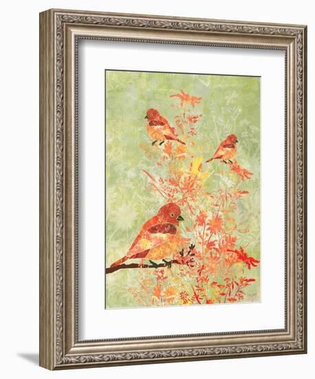 3 Birds in a Bush-Bee Sturgis-Framed Art Print