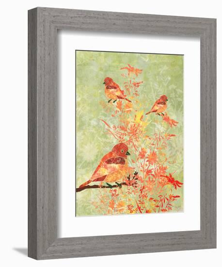 3 Birds in a Bush-Bee Sturgis-Framed Art Print