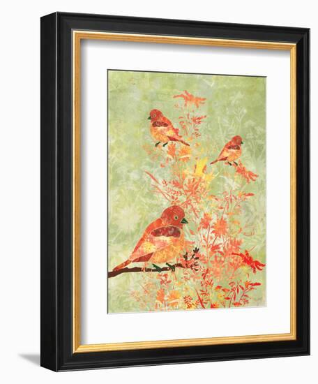 3 Birds in a Bush-Bee Sturgis-Framed Art Print
