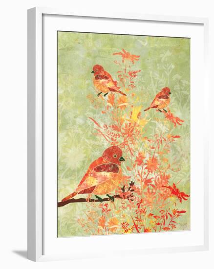 3 Birds in a Bush-Bee Sturgis-Framed Art Print