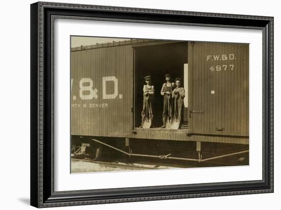 3 Boys in Box Car-null-Framed Art Print