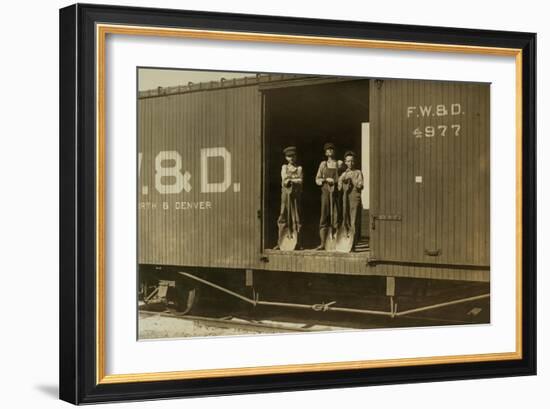 3 Boys in Box Car-null-Framed Art Print