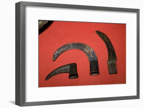 3 bronze sickles, Buckinghamshire, London and Ireland, c1100BC-700 BC-Unknown-Framed Giclee Print