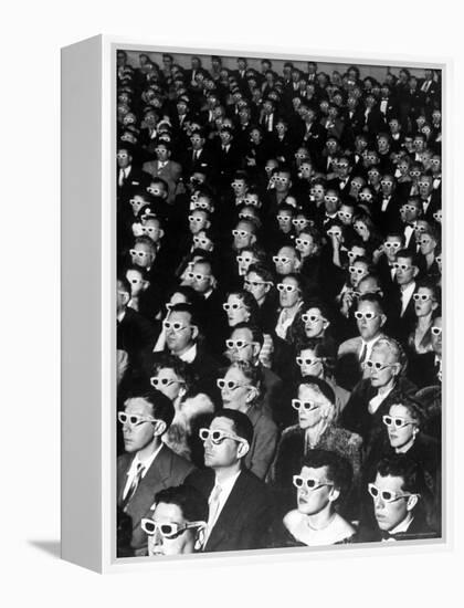 3-D Movie Viewers during Opening Night of "Bwana Devil"-J^ R^ Eyerman-Framed Premier Image Canvas