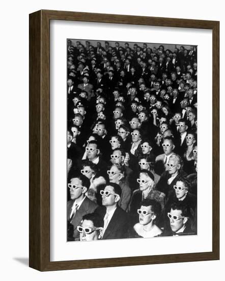 3-D Movie Viewers during Opening Night of "Bwana Devil"-J^ R^ Eyerman-Framed Premium Photographic Print