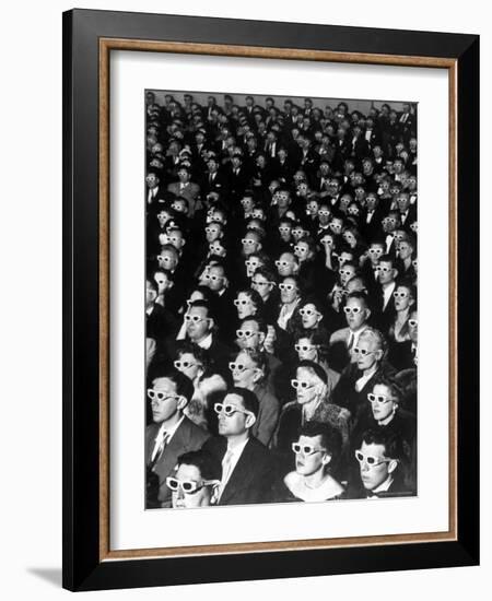 3-D Movie Viewers during Opening Night of "Bwana Devil"-J^ R^ Eyerman-Framed Premium Photographic Print