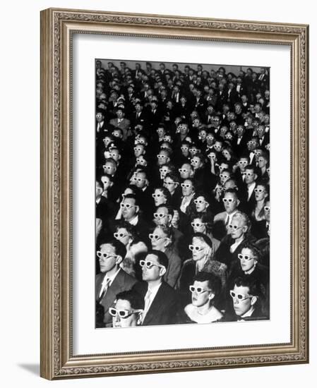 3-D Movie Viewers during Opening Night of "Bwana Devil"-J^ R^ Eyerman-Framed Photographic Print