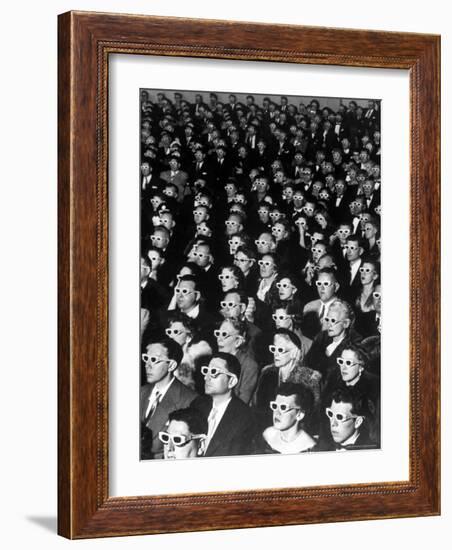 3-D Movie Viewers during Opening Night of "Bwana Devil"-J^ R^ Eyerman-Framed Photographic Print