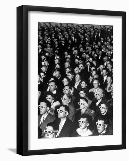 3-D Movie Viewers during Opening Night of "Bwana Devil"-J^ R^ Eyerman-Framed Photographic Print