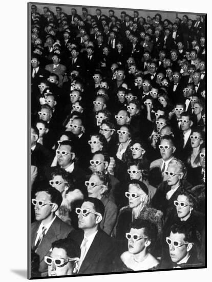 3-D Movie Viewers during Opening Night of "Bwana Devil"-J^ R^ Eyerman-Mounted Photographic Print