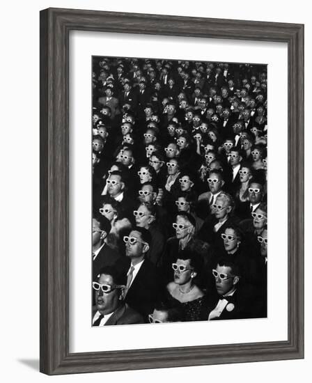 3-D Movie Viewers during Opening Night of "Bwana Devil"-J^ R^ Eyerman-Framed Premium Photographic Print