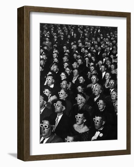 3-D Movie Viewers during Opening Night of "Bwana Devil"-J^ R^ Eyerman-Framed Premium Photographic Print