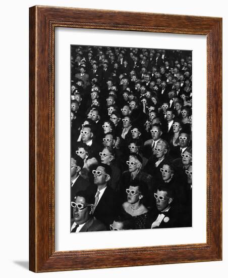 3-D Movie Viewers during Opening Night of "Bwana Devil"-J^ R^ Eyerman-Framed Premium Photographic Print