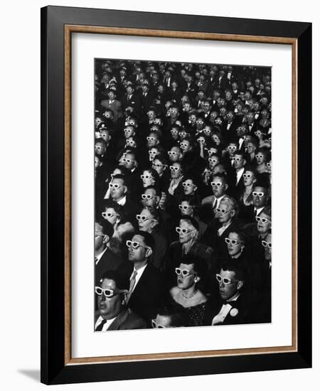 3-D Movie Viewers during Opening Night of "Bwana Devil"-J^ R^ Eyerman-Framed Premium Photographic Print