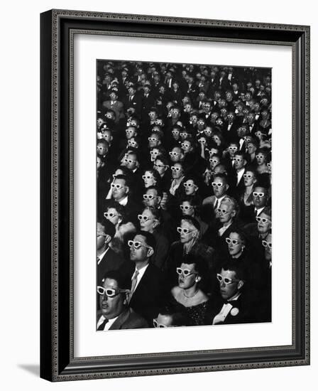 3-D Movie Viewers during Opening Night of "Bwana Devil"-J^ R^ Eyerman-Framed Premium Photographic Print