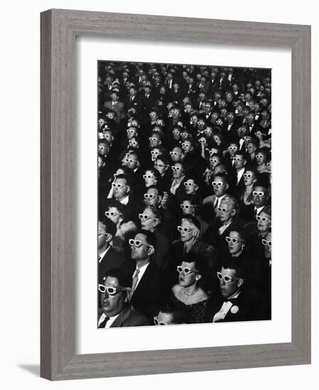 3-D Movie Viewers during Opening Night of "Bwana Devil"-J^ R^ Eyerman-Framed Photographic Print