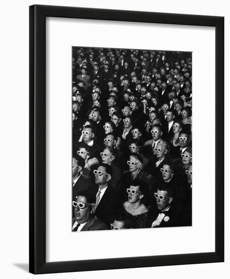 3-D Movie Viewers during Opening Night of "Bwana Devil"-J^ R^ Eyerman-Framed Photographic Print