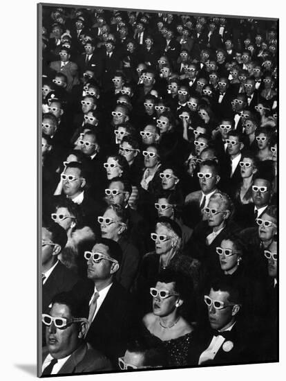 3-D Movie Viewers during Opening Night of "Bwana Devil"-J^ R^ Eyerman-Mounted Photographic Print