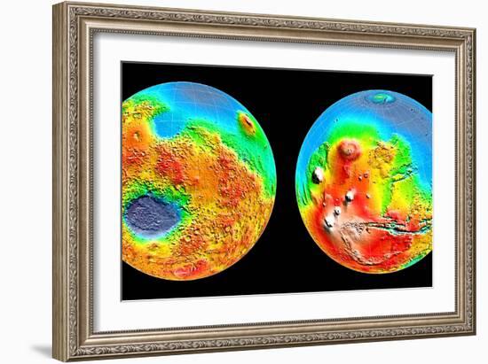 3-D Topography of Mars-null-Framed Photographic Print