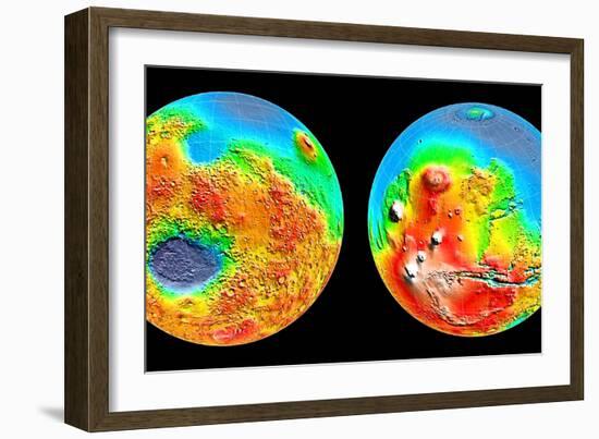 3-D Topography of Mars-null-Framed Photographic Print