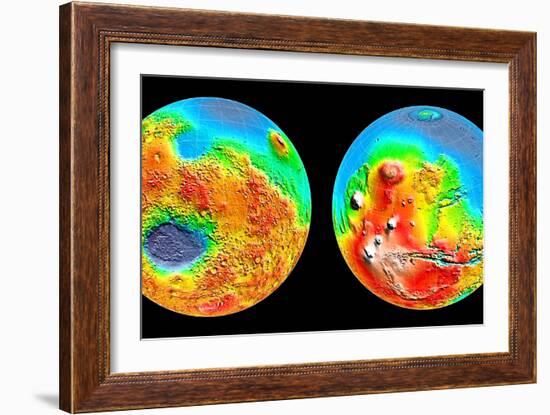 3-D Topography of Mars-null-Framed Photographic Print