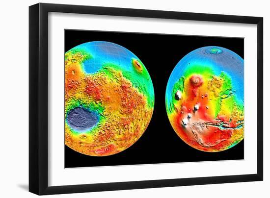 3-D Topography of Mars-null-Framed Photographic Print