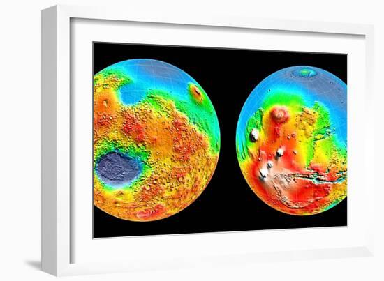 3-D Topography of Mars-null-Framed Photographic Print