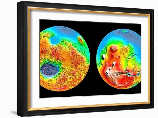 3-D Topography of Mars-null-Framed Photographic Print