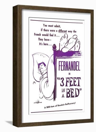 3 Feet in a Bed, (AKA Three Feet in a Bed, Aka Casimir), French Poster, Fernandel, 1950-null-Framed Premium Giclee Print