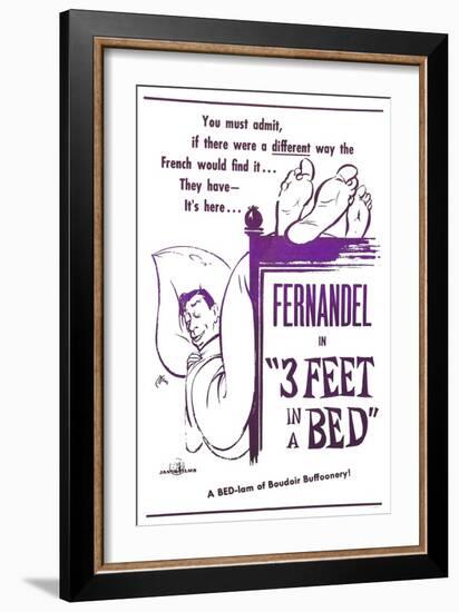 3 Feet in a Bed, (AKA Three Feet in a Bed, Aka Casimir), French Poster, Fernandel, 1950-null-Framed Premium Giclee Print