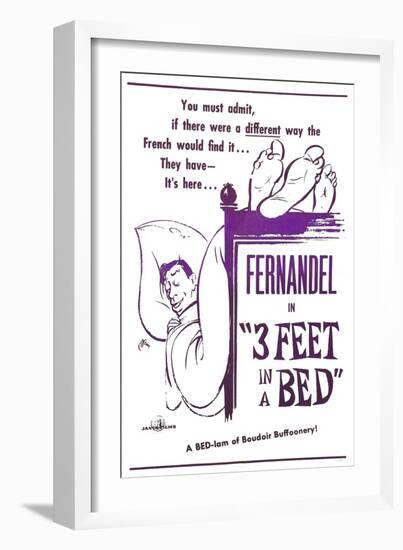 3 Feet in a Bed, (AKA Three Feet in a Bed, Aka Casimir), French Poster, Fernandel, 1950-null-Framed Premium Giclee Print