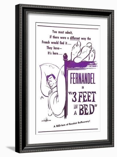 3 Feet in a Bed, (AKA Three Feet in a Bed, Aka Casimir), French Poster, Fernandel, 1950-null-Framed Premium Giclee Print