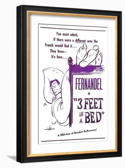 3 Feet in a Bed, (AKA Three Feet in a Bed, Aka Casimir), French Poster, Fernandel, 1950-null-Framed Premium Giclee Print