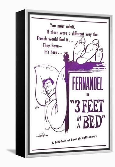 3 Feet in a Bed, (AKA Three Feet in a Bed, Aka Casimir), French Poster, Fernandel, 1950-null-Framed Stretched Canvas