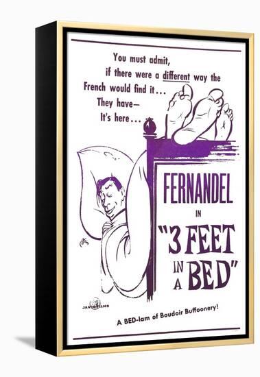 3 Feet in a Bed, (AKA Three Feet in a Bed, Aka Casimir), French Poster, Fernandel, 1950-null-Framed Stretched Canvas