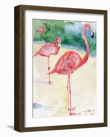 3 Flamingos-sylvia pimental-Framed Art Print