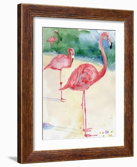 3 Flamingos-sylvia pimental-Framed Art Print