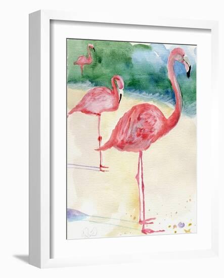 3 Flamingos-sylvia pimental-Framed Art Print